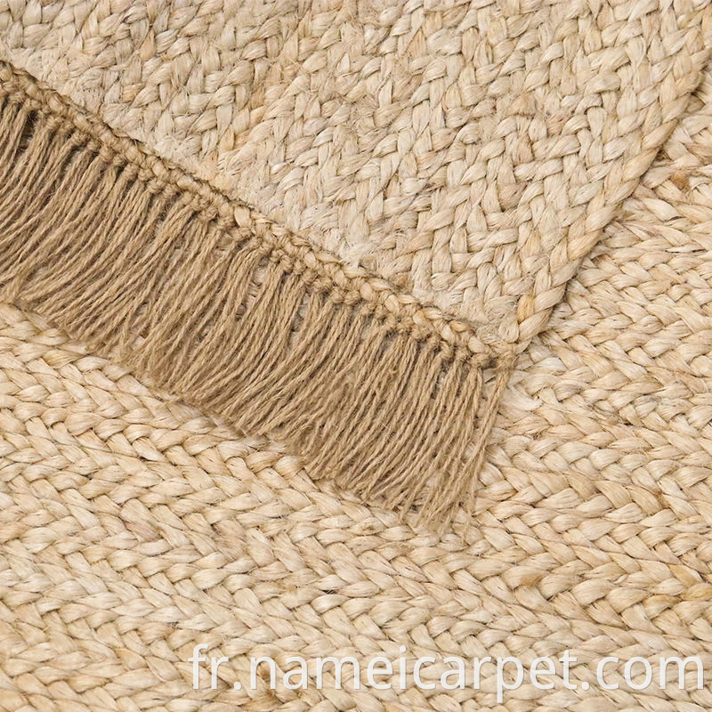 Handmade Braided Woven Jute Hemp Carpet Rug Floor Mats 50